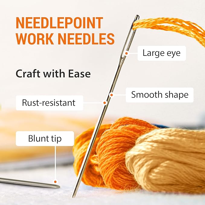 VONEEDL Large Eye Blunt Tapestry Needles (Pack of 70) - 7 Sizes with 7 Storage Tubes - Stainless Steel - Perfect for Darning, Embroidery, Cross-Stitching, Crafting, Knitting, Weaving, and DIY
