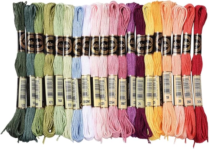 20 Skeins Variegated Embroidery Floss Cross Stitch Threads Colorful Polyester 6 Strands Rainbow Friendship Bracelet String Thread for Jewelry Making Bracelets Knitting Stitching DIY Crafts