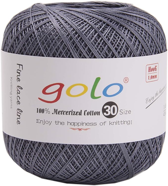 golo Crochet Thread for Hand Knitting Size 30 Silver Grey 765