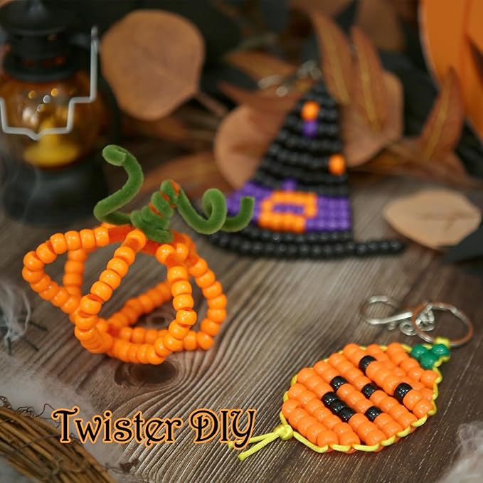 megoogo 1000pcs halloween pony beads plastic round bead diy craft beads bracelets making hair beads for braids party decoration supplies