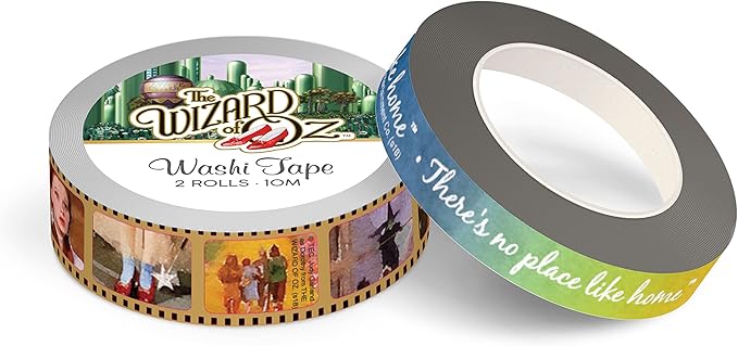 Paper House Productions The Wizard of Oz Set of 2 Foil Accent Washi Tape Rolls for Scrapbooking and Crafts - Film Strip