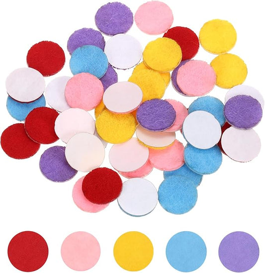 uxcell 100 Pcs Adhesive Felt Circles, 1/2" Round Non-Woven Felt Pads Stickers Dots Pre Cut for DIY Crafts Sewing Handcraft Costume Holiday Decoration, Red, Pink, Yellow, Sky Blue, Purple