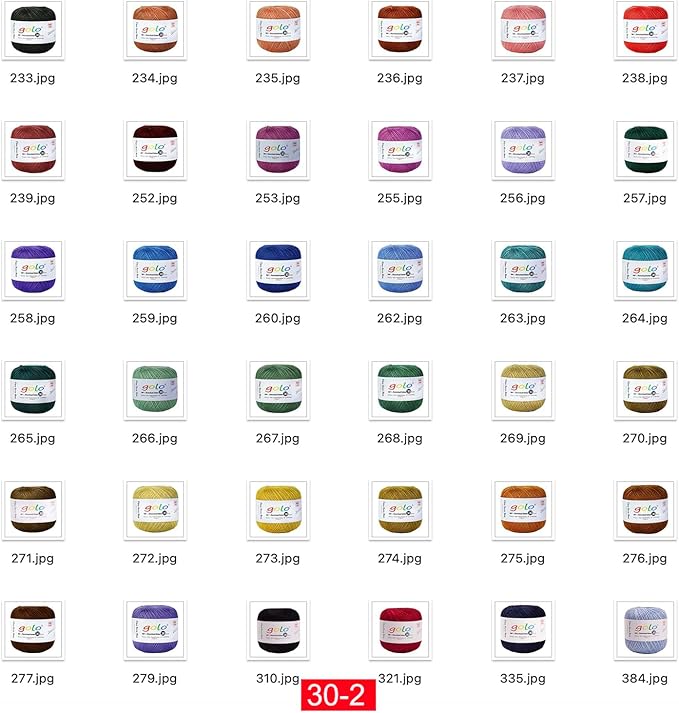 golo Crochet Thread Size 30 Yarn for Tatting Crochet Yarn for Hand Knitting White 5200