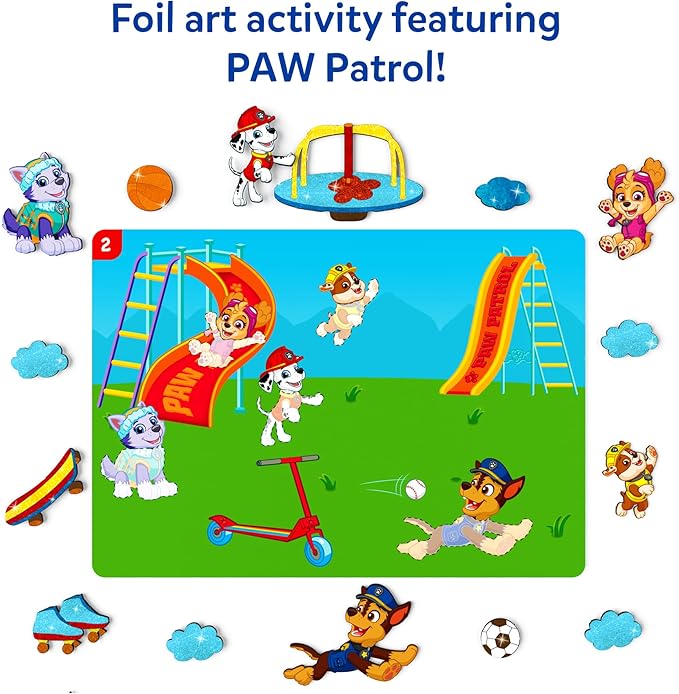 skillmatics foil fun - paw patrol, mess-free art & craft kits for kids, diy creative activity, travel toys, gifts for fans of chase, marshall, skye, girls, boys, ages 4, 5, 6, 7, 8 and up