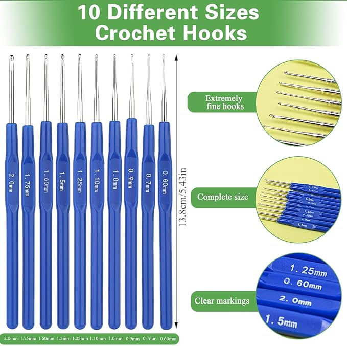 Zlulary 116 PCS Crochet Hooks Sets, Ergonomic Crochet Hooks Kits with Storage Bag and Crochets Needle Accessories, DIY Crochets Needles Kit for Beginners and Experienced Crochet Hook Lovers