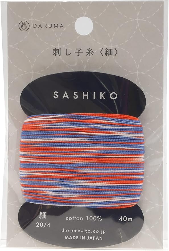 Yokota Daruma Sashiko Thread Single and Variegated Color (Goldfish scooping, Thin 40M Card)