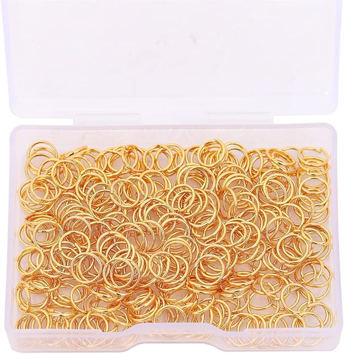18K Gold Plated Jump Rings Non Tarnish 7mm 300pcs for Jewelry Making Findings