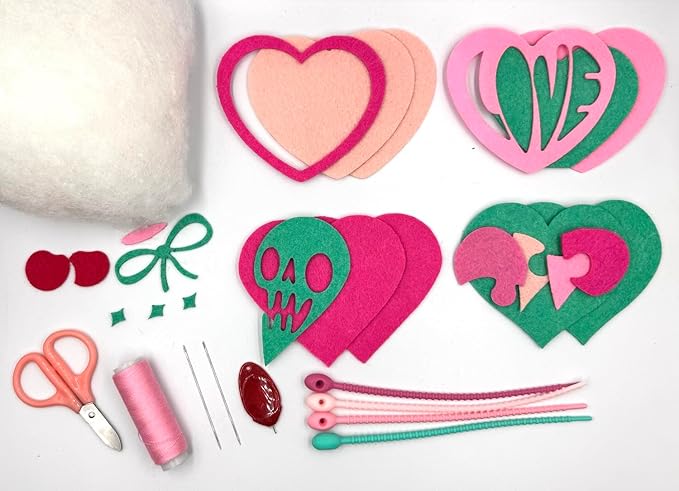 Mefatus Sewing Kit for Adults Keychain Making Kit Embroidery Crafts for Adults Beginners Bag Charms Includes Sewing Supplies