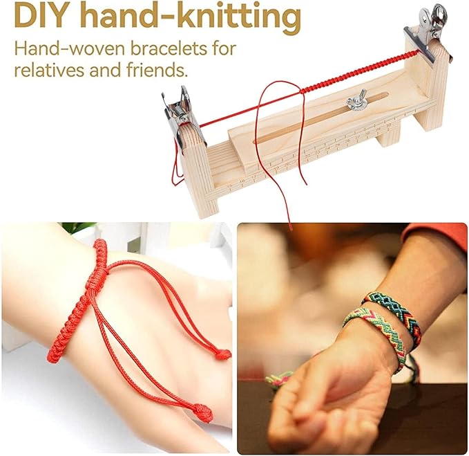 Wood Bracelet Jig, Adjustable Paracord Jig Bracelet Maker DIY Hand Knitting Wristband Jig for Bracelets Necklaces Car Hangings
