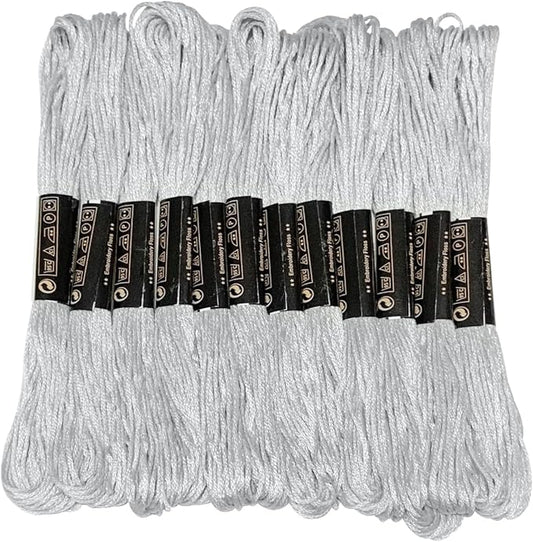 12 Skeins Embroidery Floss, Grey Color, Cross Stitch Embroidery Thread, Bracelet Making Yarn, Craft Floss