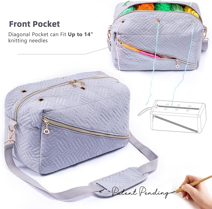 Crochet Bag Organizer - Knitting & Crocheting Yarn Storage - Yarn Holder for Accessories & Gifts