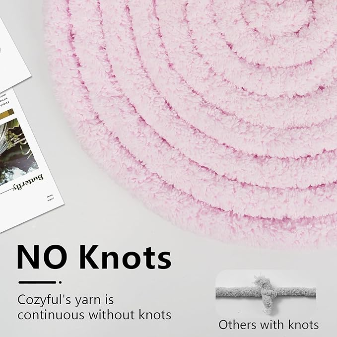 Chunky Yarn for Hand Knitting - #10 Chunky Chenille Yarn, Jumbo Big Thick Chunky Yarns for Crocheting, Super Bulky Chunky Knit Blanket Yarns, 8 Skein (25 yds 8 oz Each Skein), Blush Pink
