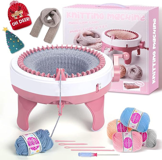 Knitting Machine, 40 Needles Smart Weaving Loom Knitting Round Loom, Knitting Board Rotating Double Knit Loom Machine, DIY Knitting Loom Machines Weaving Loom Kit for Adults
