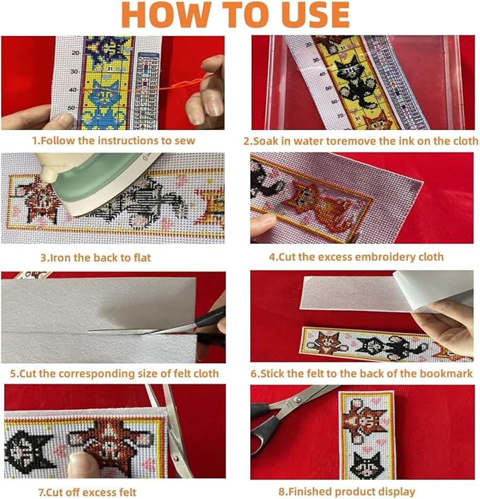 NEGEKFKX 4 Pcs Skeleton Cross Stitch Bookmark Kit for Adult Beginners,Skull Flower Cross Stitch Kits 14 CT DIY Cross Stitch Kits Adult Stamped Bookmark Embroidery Bookmarks Kit