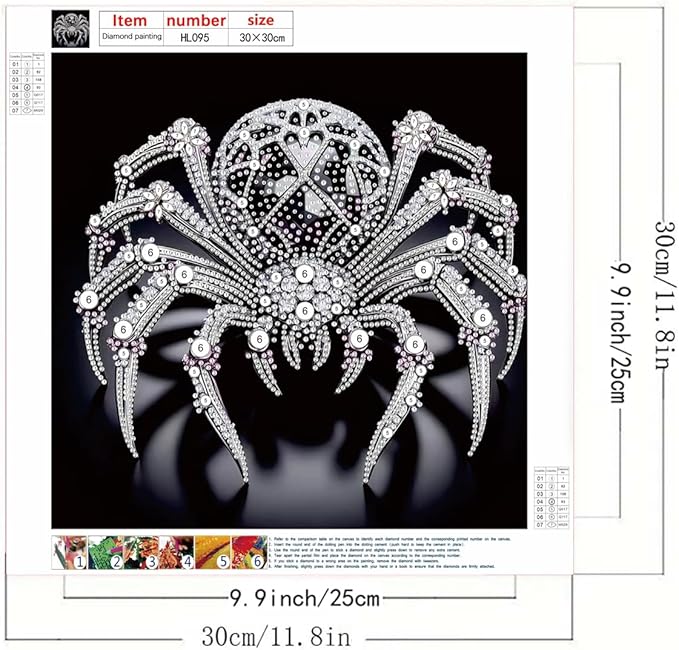 GEMFAMILY Spider Special Shaped Diamond Art Painting Kits for Adults,5D Diamond Painting Kits for Adults Beginner,DIY Crystal Diamond Dots Gem Art Craft for Home Decor 11.8 x 11.8 inch
