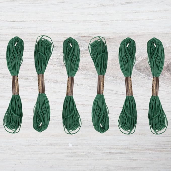 embroidery floss pack – 6 skeins, 8.7 yards each – caldon green embroidery floss for needlework, diy bracelets, crafting, weaving