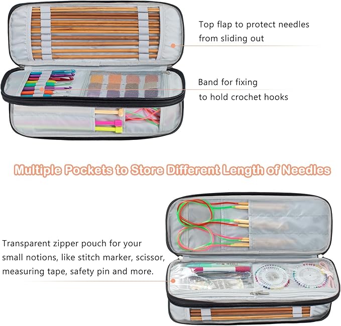 Knitting Needles Case (up to 14 Inches), Knitting & Crochet Accessory Organizer