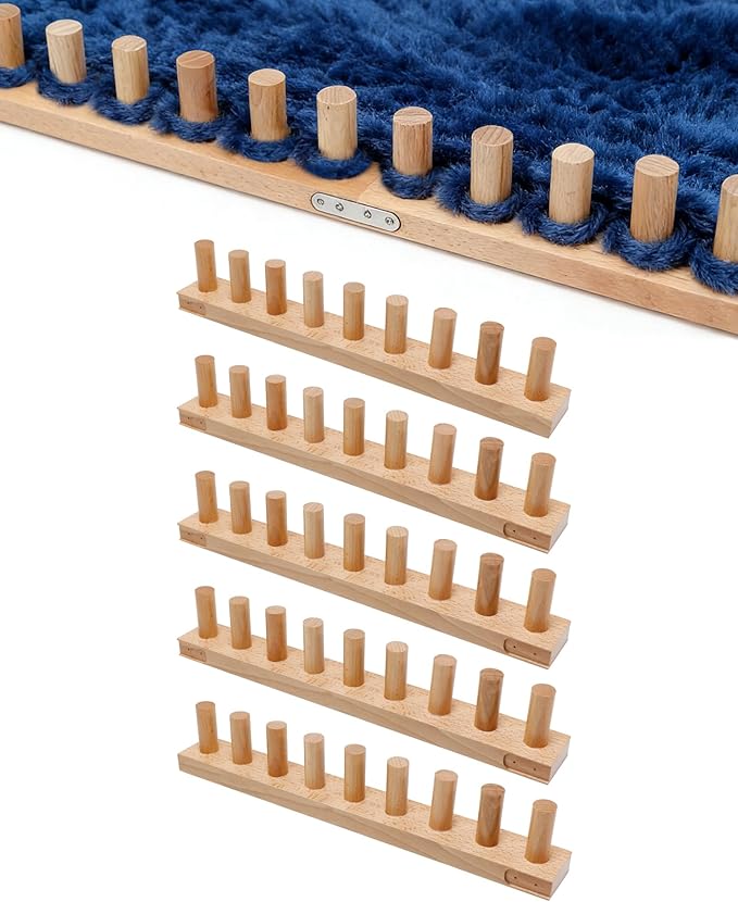 Tofcbye 80" Chunky Knit Yarn Blanket Loom Kit, Chunky Blanket Wooden Loom for Beginners, Connectable and Disassembleable 5-in-1