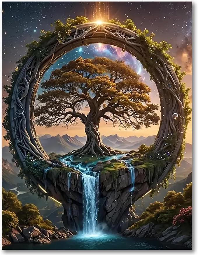 Tree of Life Cross Stitch Kits for Adults - Embroidery Kits for Beginners Adults,11 CT Patterns Dimensions Counted Cross Stitch Kits for Adults Arts Craft 12x16 inch