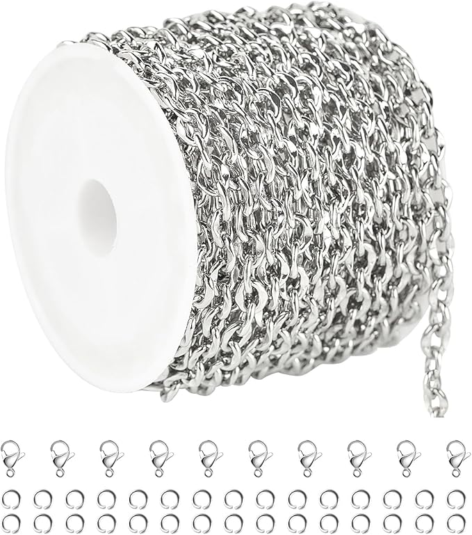 5 Meters Stainless Steel Chain for Jewelry Making Lip Chains Bulk Women Necklace Bracelet DIY Jewelry Supplies Findings