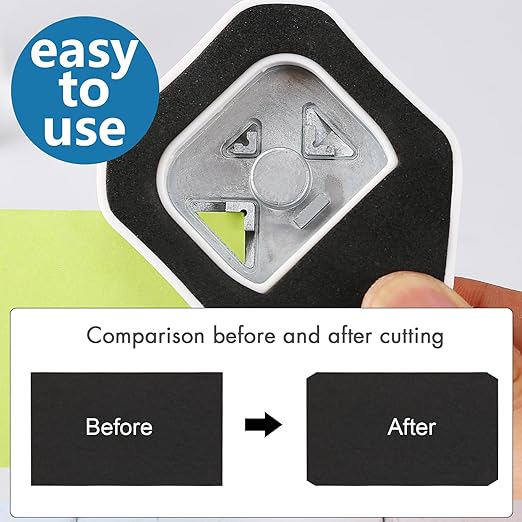 3 in 1 Diagonal Corner Punch, 5mm, 10mm, 15mm Corner Paper Cutter for Laminated, Cardstock, Bullet Journal, Invitations, Gift Tags, Photocards, Business Cards, and Scrapbooking