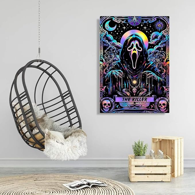 KTHOFCY 5D DIY Diamond Painting Kits for Adults, Halloween Skull Moon Star Full Drill Embroidery Cross Stitch Crystal Rhinestone Paintings Pictures Arts Wall Decor Painting Dots Kits 11.8X15.7 inch