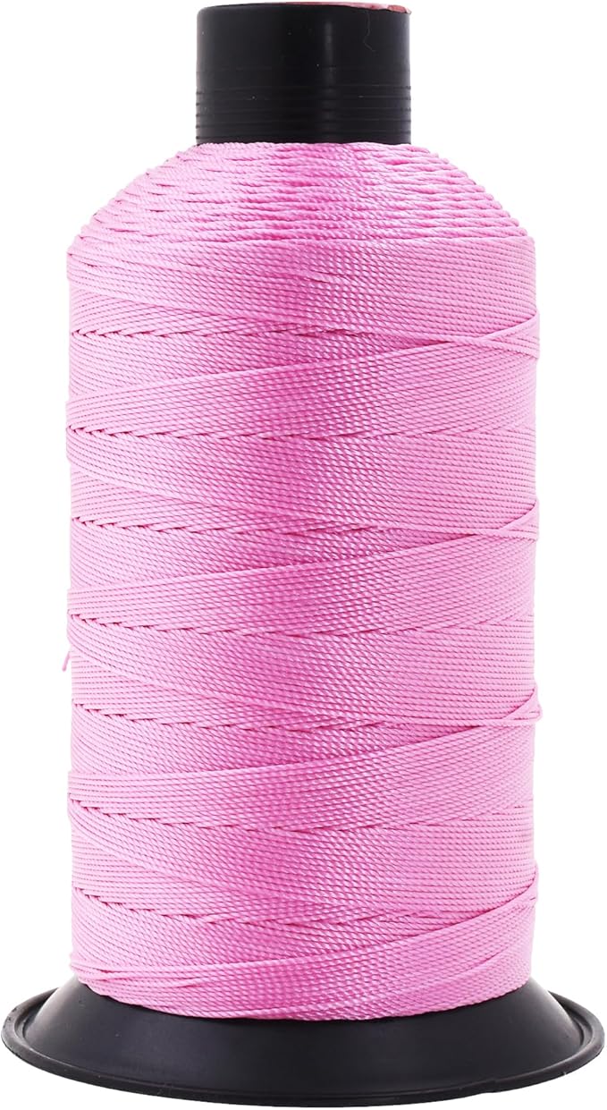 Mandala Crafts Size 277 840D T270 Bonded Nylon Thread - Pink 800 YDs Tex 270 Heavy Duty Sewing Threads for Leather, Jeans, Weaving, Outdoor Marine Upholstery