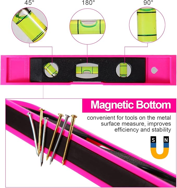 Picture Hanging Kit, 315pcs Hanging Hardware with Hooks, Wire, Nails, D Ring, Wall Hanging Kit with Hangers, Magnetic Level and Small Pink Claw Hammer, nails for hanging pictures for Home Decor