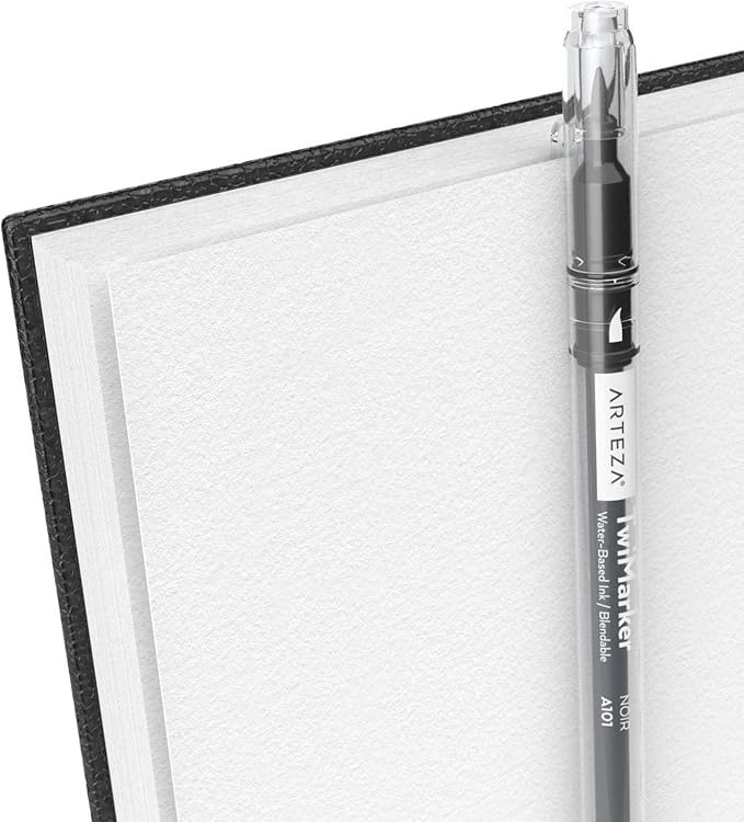 ARTEZA Spiral Sketch Book 5.5x8.5 Drawing Pad 3 Pack 100 Sheets Sketch Pads for Drawing for Adults & Teens