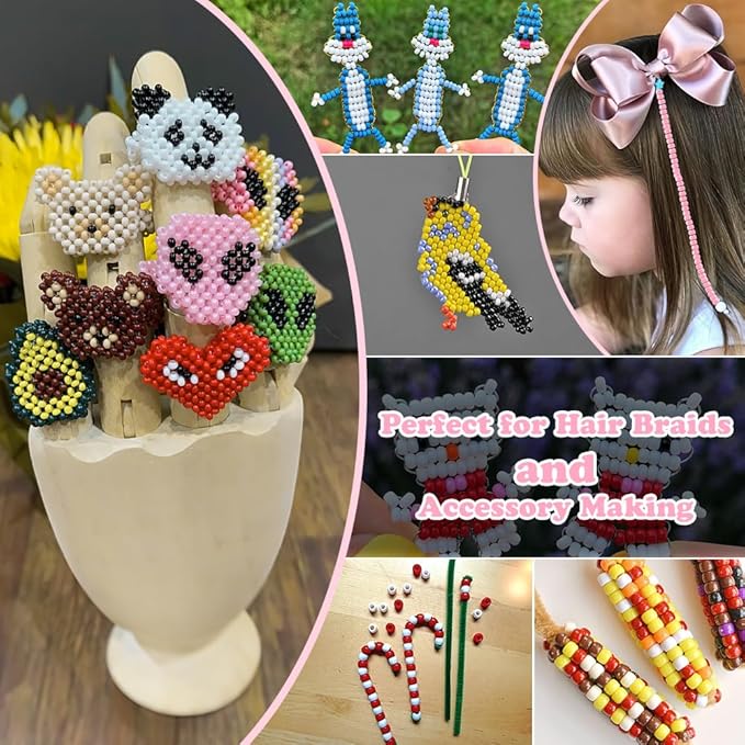 1100pcs pony beads,friendship bracelet beads kit,bead for jewelry making bracelets making,pink cute hair bead for crafts,bulk,jewelry necklace keychain charms making supplies