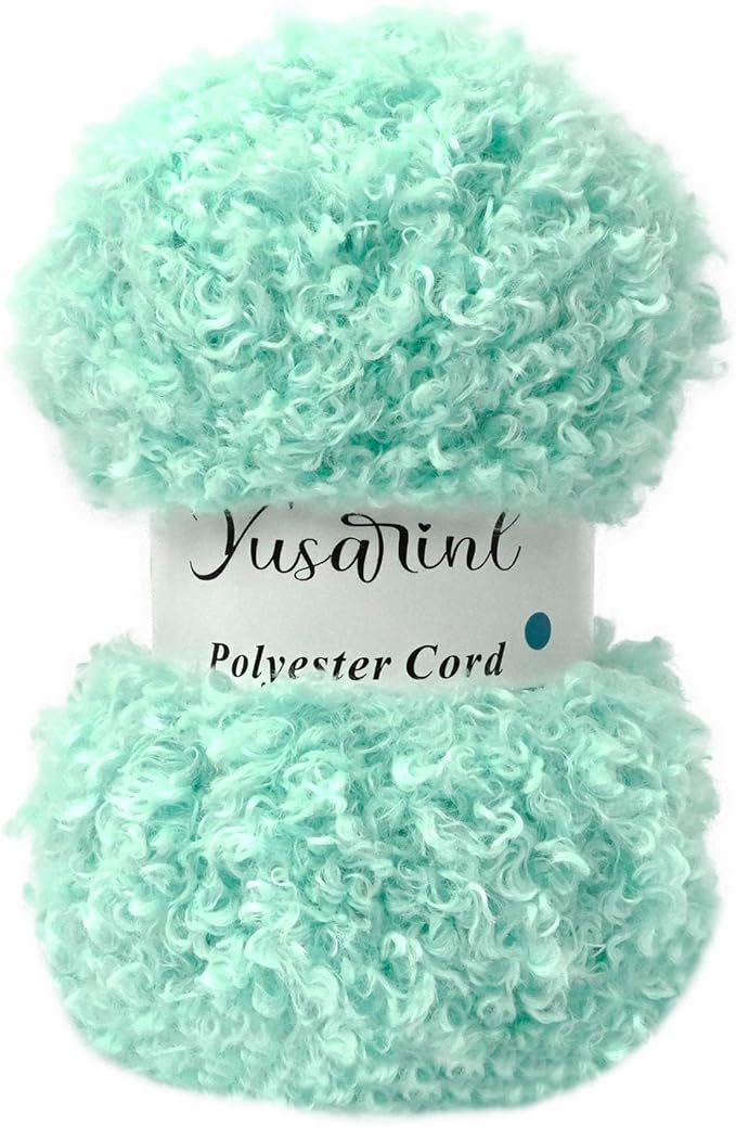 (32 Colors Available) Yusarinl Teddy Bear Yarn,Fuzzy Yarn for Crochet Polyester Plush Fur for Crafts Fluffy Fuzzy for Knitting(3.35 oz, 40 yds)-Baby Blue