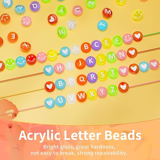 ARTDOT 800 Pieces Assortment Letter Beads for Friendship Bracelets Making Kit, 28 Styles Jewelry Making Supplies Beads Set Preppy Crafts Art for Adult