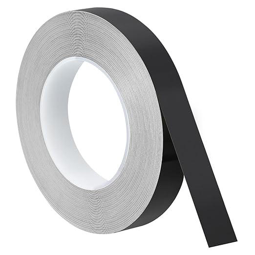 uxcell Metallic Tape, 0.78 in x 164 ft Self Adhesive Metalized Polyester Film Tape Waterproof Shiny Washi Tape for Walls Graphic Arts Gifts Wrapping Crafts Decoration, Gloss Black