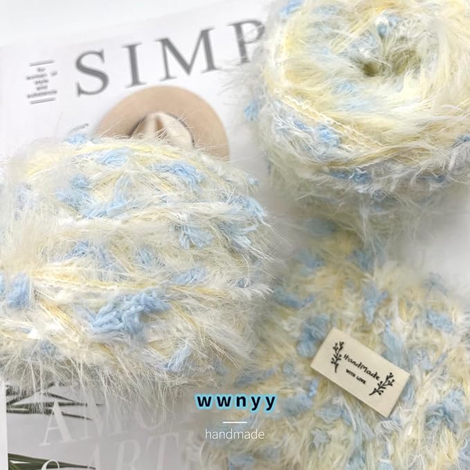 Hand Spun Art Yarn 4 Pack of 50g/Skein with Hand Blended Colorful Handmade for Jewelry Making, Junk Magazines Knitting Crafts Textile Decorative Tassels Card Making