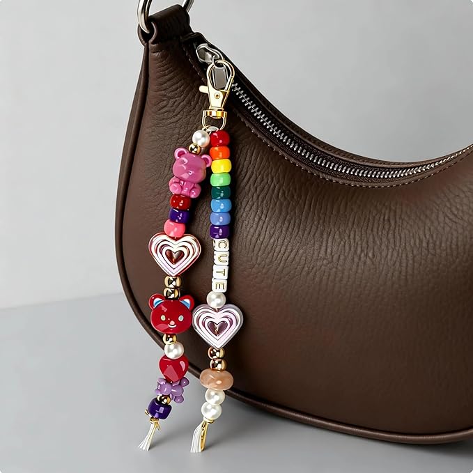 EcoUtens Beaded Keychain Making Kit – 340PCS DIY Keychain Making Kit with Alphabet Beads & Charm Set, Bag Charms, Phone Straps & Accessories, Gift-Ready Craft Supplies, Personalized Keychain Kit