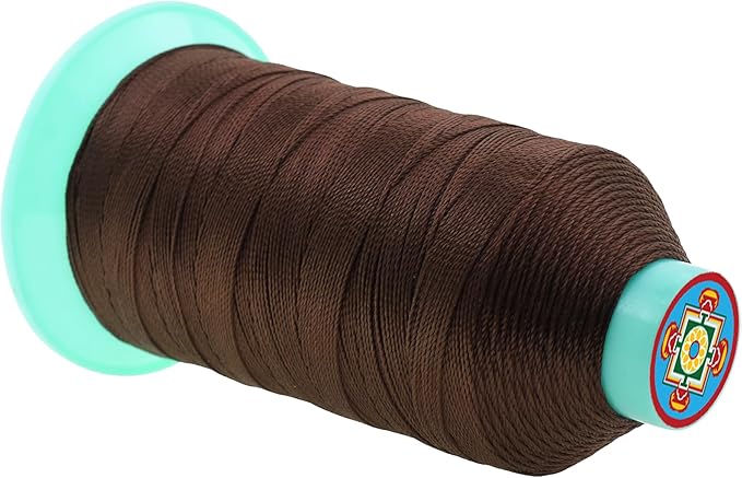 Mandala Crafts Size 277 840D T270 Bonded Nylon Thread - Dark Brown 800 YDs Tex 270 Heavy Duty Sewing Threads for Leather, Jeans, Weaving, Outdoor Marine Upholstery