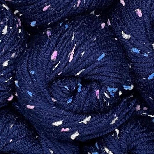 Tweed Twinkles Soft Baby Yarn for Crocheting, 8-Pack (696Yds / 400G), Free Patterns - Acrylic Baby Blanket Knitting Yarn with Flecks - Size 3 DK Light Worsted Weight - Midnight Blue