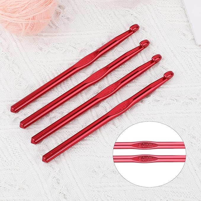 8 mm Crochet Hook 12 PCS Aluminum Large Crochet Hooks Bulk Knitting Needle US Size 11 Crocheting Needles for DIY Craft Yarn Weave Beginners Women Adults