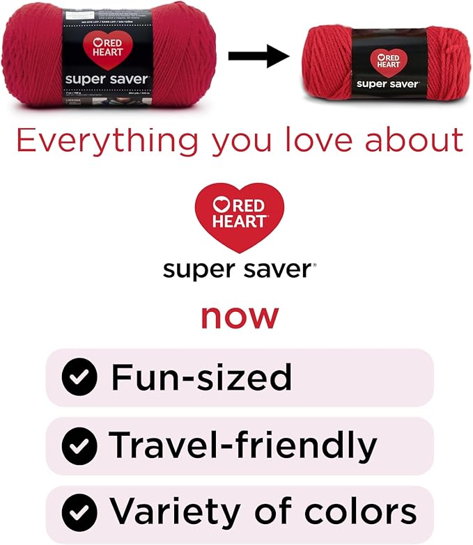 Red Heart Super Saver Yarn Stitchers Kit, 12 Balls, 1 Tote Bag, 1 Knitting Needle, 1 Crochet Hook, 1 Measuring Tape, 1 Knit Counter
