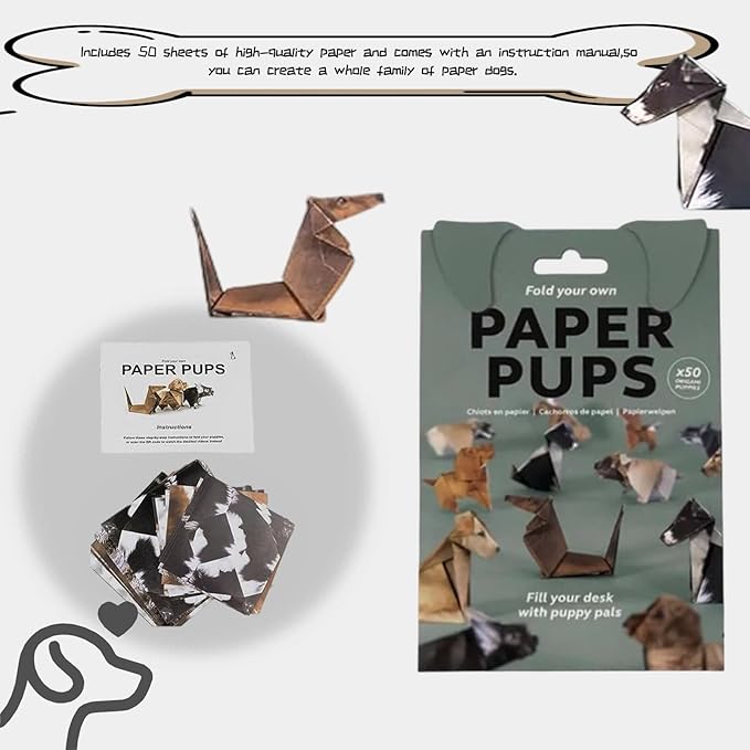 Diy Origami Paper Cats, 50 Sheets Diy Origami Paper To Fold 3d Cute Cat Figures (dog)