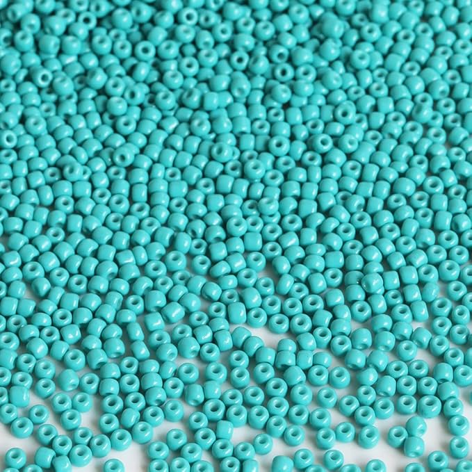 Bala&Fillic Turquoise Green Color 3mm Seed Beads About 3600pcs/100Grams in Bag, 8/0 Glass Craft Beads for Making Bracelet and Necklace (Turquoise Green)