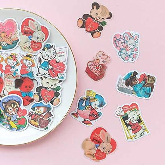 Alideco 80Pcs Vintage Scrapbooking Stickers Lovely Animals Funny Aesthetic Kawaii Stickers for Adult for Girls Journaling Assorted Phone Adult