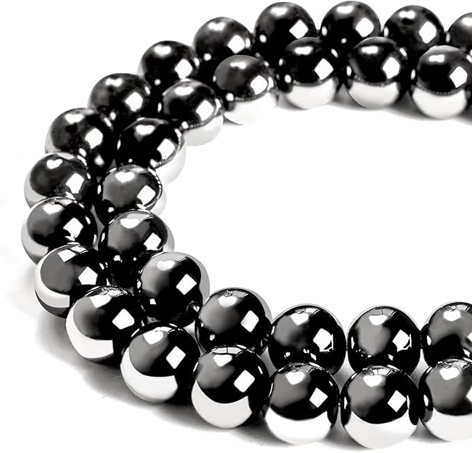 100pcs 6mm black hematite beads natural gemstone beads round loose beads for jewelry making