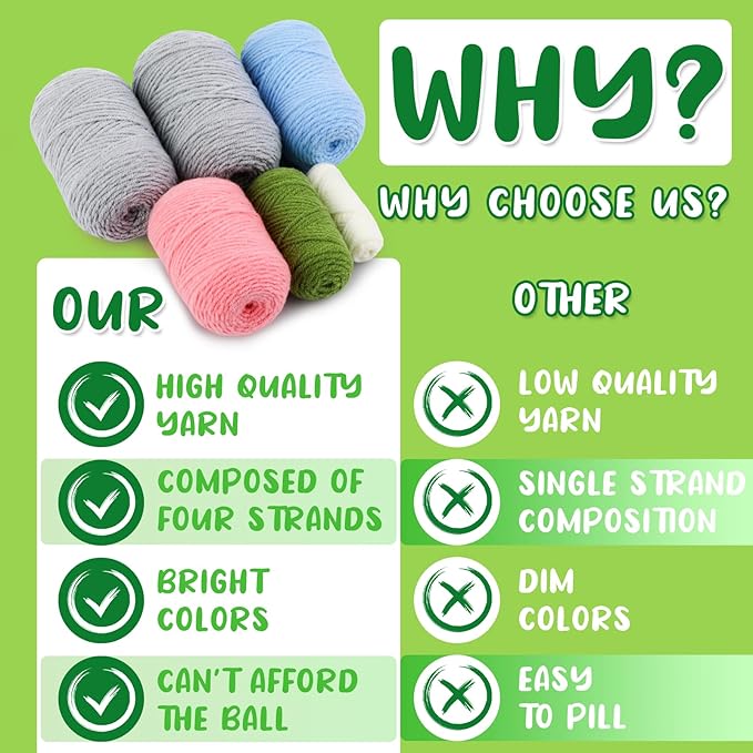 WONVOC Crochet Starter Kit, Beginner Crochet Kit for Adults, Step-by-Step Instructions, Video Tutorial, Knitting Supplies, for Creating Cute Elephant Family