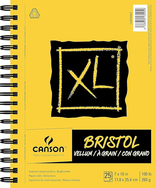 Canson XL Series Vellum Bristol, Yellow/Black, 7x10
