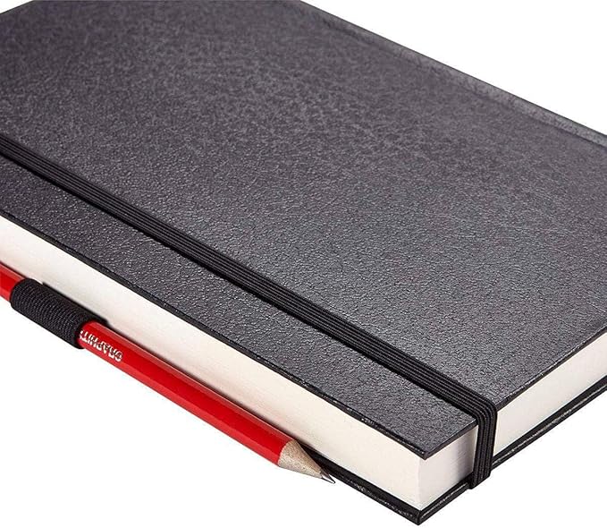 KINGART Black Hardcover 5.5" x 8.5" Sketchbook JOURNALS, 2-Pack, Perfect Bound, 70 Pound (110 GSM), 160 Pages / 80 Sheets Each
