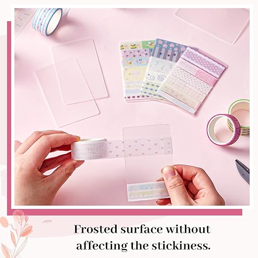 Crtiin 60 Pcs Washi Tape Cards Organizer with Storage Box –Portable Washi Tape Holder & Display Board for Scrapbooking, Journaling, DIY Crafts, Travel(Matte)
