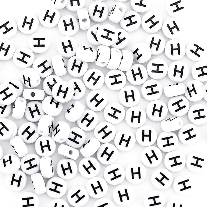 sunrica 300pcs round letter pony beads for friendship bracelets making 4x7mm individual white alphabet beads h