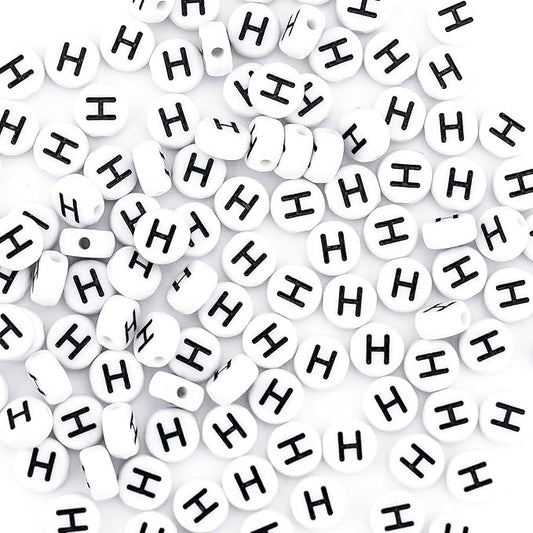sunrica 300pcs round letter pony beads for friendship bracelets making 4x7mm individual white alphabet beads h