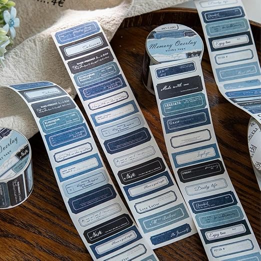 822pcs Small Vintage Motivational Quote Words Stickers Set, Ephemera for Junk Journal Supplies, 6 Rolls Decorative Tape Die Cut Stickers for Scrapbooking, Journaling, Arts Crafts, Collage